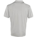 Silver - Back - Premier Mens Coolchecker Pique Short Sleeve Polo T-Shirt