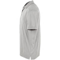 Silver - Side - Premier Mens Coolchecker Pique Short Sleeve Polo T-Shirt