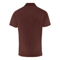 Brown - Back - Premier Mens Coolchecker Pique Short Sleeve Polo T-Shirt