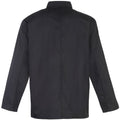 Black - Back - Premier Studded Front Long Sleeve Chefs Jacket - Chefswear