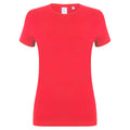 Bright Red - Front - Skinni Fit Womens-Ladies Feel Good Stretch Short Sleeve T-Shirt