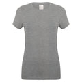 Heather Grey - Front - Skinni Fit Womens-Ladies Feel Good Stretch Short Sleeve T-Shirt