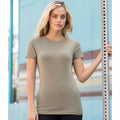 Heather Grey - Back - Skinni Fit Womens-Ladies Feel Good Stretch Short Sleeve T-Shirt
