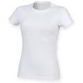 White - Back - Skinni Fit Womens-Ladies Feel Good Stretch Short Sleeve T-Shirt