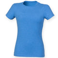 Heather Blue - Back - Skinni Fit Womens-Ladies Feel Good Stretch Short Sleeve T-Shirt