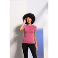 Heather Pink - Back - Skinni Fit Womens-Ladies Feel Good Stretch Short Sleeve T-Shirt