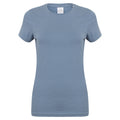 Stone Blue - Front - Skinni Fit Womens-Ladies Feel Good Stretch Short Sleeve T-Shirt