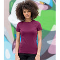 Burgundy - Back - Skinni Fit Womens-Ladies Feel Good Stretch Short Sleeve T-Shirt