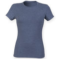 Heather Navy - Front - Skinni Fit Womens-Ladies Feel Good Stretch Short Sleeve T-Shirt