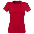 Heather Red - Front - Skinni Fit Womens-Ladies Feel Good Stretch Short Sleeve T-Shirt