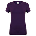 Deep Purple - Front - Skinni Fit Womens-Ladies Feel Good Stretch Short Sleeve T-Shirt