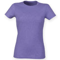 Heather Purple - Front - Skinni Fit Womens-Ladies Feel Good Stretch Short Sleeve T-Shirt