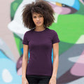 Deep Purple - Back - Skinni Fit Womens-Ladies Feel Good Stretch Short Sleeve T-Shirt