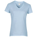 Light Blue - Front - Gildan Womens-Ladies Premium Cotton V-Neck T-Shirt