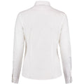 White - Back - Kustom Kit Womens-Ladies Mandarin Collar Fitted Long Sleeve Shirt