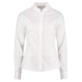 White - Front - Kustom Kit Womens-Ladies Mandarin Collar Fitted Long Sleeve Shirt