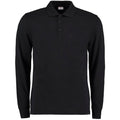 Black - Front - Kustom Kit Mens Pique Long Sleeve Polo Shirt