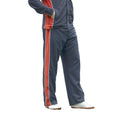 Navy- Red- White - Front - Finden & Hales Kids Unisex Contrast Sports Track Pants - Tracksuit Bottoms
