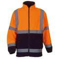 Orange- Navy - Front - Yoko Mens Hi Vis Heavyweight Fleece Jacket