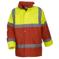 Yellow- Red - Front - Yoko Mens Hi Vis Contrast Safety Jacket