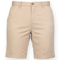 Stone - Front - Front Row Womens-Ladies Cotton Rich Stretch Chino Shorts
