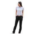 Black - Side - Front Row Womens-Ladies Cotton Rich Stretch Chino Trousers