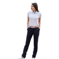 Navy - Side - Front Row Womens-Ladies Cotton Rich Stretch Chino Trousers