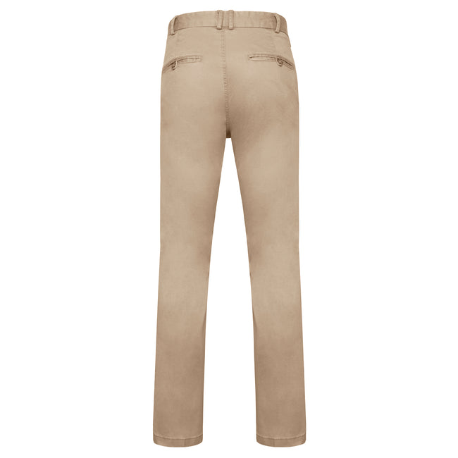 Stone - Back - Front Row Womens-Ladies Cotton Rich Stretch Chino Trousers
