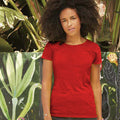 Red - Back - Fruit Of The Loom Womens-Ladies Short Sleeve Lady-Fit Original T-Shirt