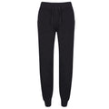 Black - Front - Skinnifit Womens-Ladies Slim Cuffed Jogging Bottoms-Trousers