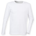 White - Front - Skinnifit Mens Feel Good Long Sleeved Stretch T-Shirt
