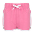 Bright Pink- White - Front - Skinni Minni Childrens-Kids Retro Sports Shorts