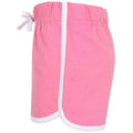 Bright Pink- White - Side - Skinni Minni Childrens-Kids Retro Sports Shorts