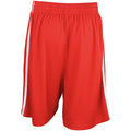 Red-White - Back - Spiro Mens Quick Dry Basketball Shorts