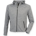 Grey Marl - Front - Tombo Teamsport Womens-Ladies Lightweight Running Hoodie With Reflective Tape