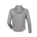 Grey Marl - Back - Tombo Teamsport Womens-Ladies Lightweight Running Hoodie With Reflective Tape