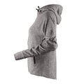 Grey Marl - Side - Tombo Teamsport Womens-Ladies Lightweight Running Hoodie With Reflective Tape