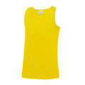 Sun Yellow - Front - AWDis Just Cool Childrens-Kids Plain Sleeveless Vest Top