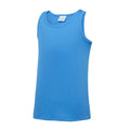 Sapphire Blue - Front - AWDis Just Cool Childrens-Kids Plain Sleeveless Vest Top