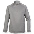 Grey Marl - Front - Henbury Mens Quarter Zip Long Sleeve Top