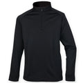 Black - Front - Henbury Mens Quarter Zip Long Sleeve Top