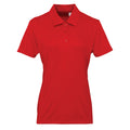 Fire Red - Front - Tri Dri Womens-Ladies Panelled Short Sleeve Polo Shirt