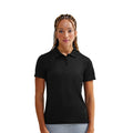 Black - Side - Tri Dri Womens-Ladies Panelled Short Sleeve Polo Shirt