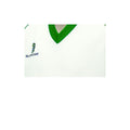 White- Green Trim - Side - Surridge Childrens-Boys Curve Sleeveless Sweater-Jumper