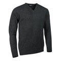 Charcoal - Front - Glenmuir Lomond V-Neck Lambswool Sweater - Knitwear