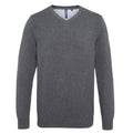 Charcoal - Front - Asquith & Fox Mens Cotton Rich V-Neck Sweater