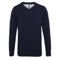 French Navy - Front - Asquith & Fox Mens Cotton Rich V-Neck Sweater