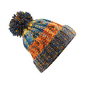 Retro Blue - Front - Beechfield Unisex Adults Corkscrew Knitted Pom Pom Beanie Hat