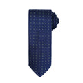 Navy- Lime - Front - Premier Mens Micro Dot Pattern Formal Work Tie
