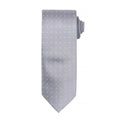 Silver- White - Front - Premier Mens Micro Dot Pattern Formal Work Tie